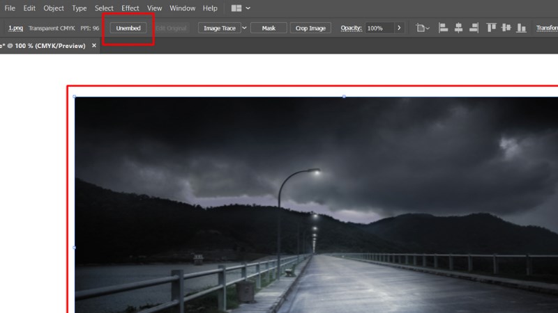 1 Ảnh đã ngắt link đã chuyển sang chế độ "Unembed"