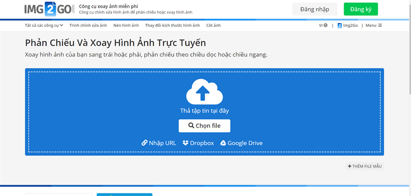 Xoay ảnh online với img2go.com