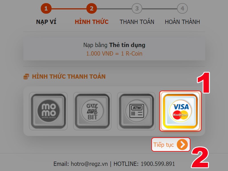 Thanh toán bằng thẻ visa