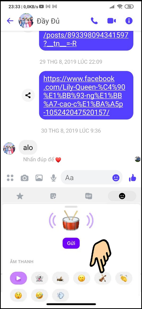 Chọn biểu tượng Emoji hình đàn (hoặc biểu tượng gì bạn yêu thích)