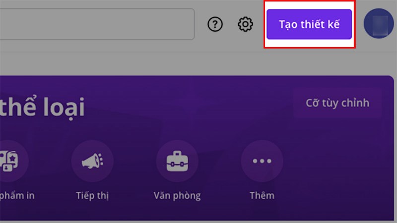Truy cập trang web Canva.com, chọn Tạo thiết kế