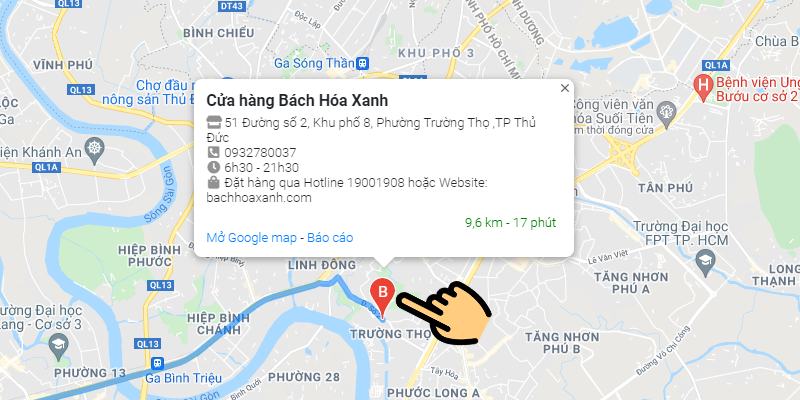Vị tr&iacute; ch&iacute;nh x&aacute;c điểm b&aacute;n h&agrave;ng