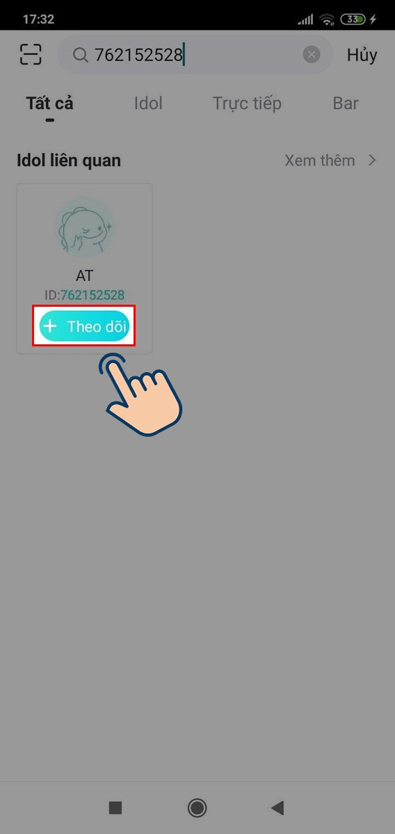 Bạn có thể nhấn vào Theo dõi để theo dõi bạn bè của mình