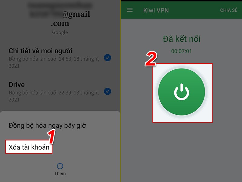 Ngắt kết nối với Kiwi