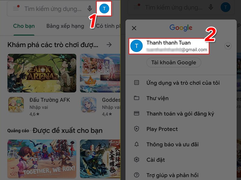 V&agrave;o t&agrave;i khoản Google