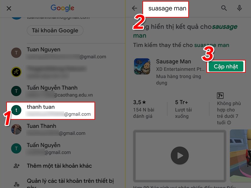 Chọn một t&agrave;i khoản google mới