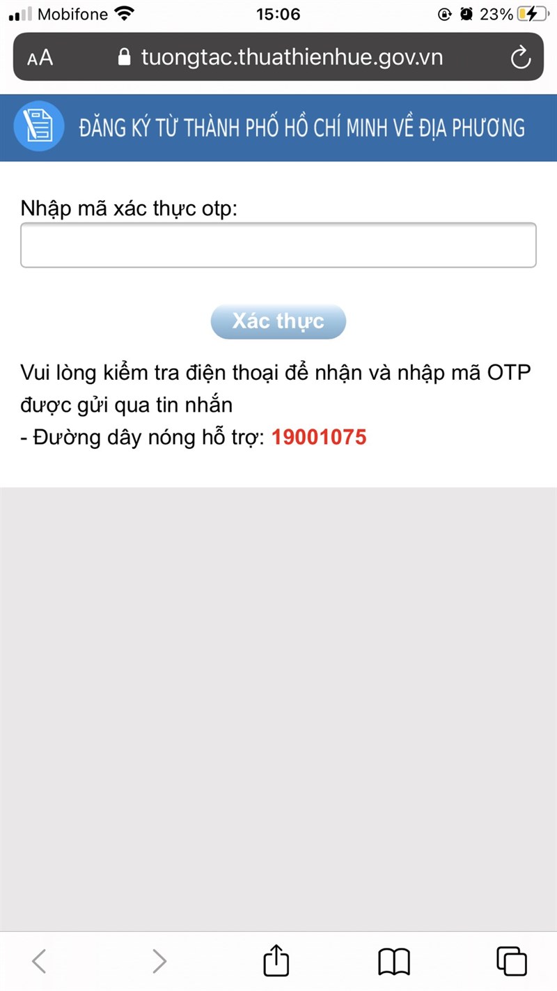 Nhập m&atilde; OTP v&agrave; nhấn n&uacute;t X&aacute;c thực