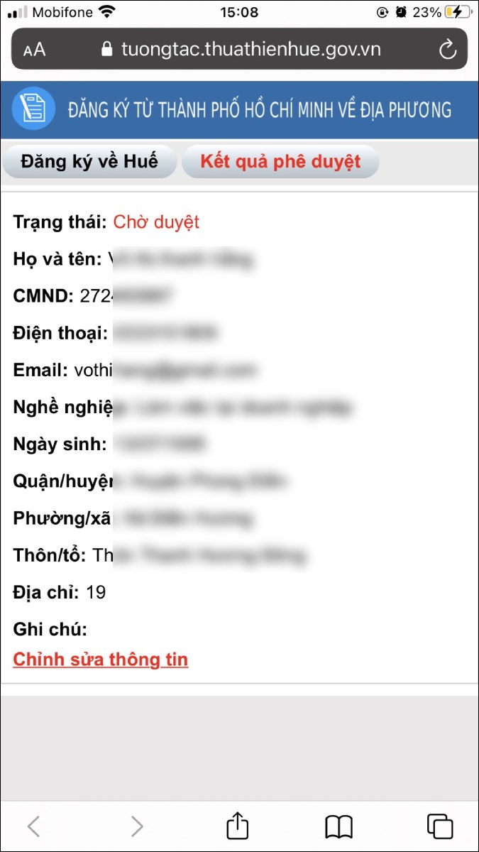 Xem kết quả ph&ecirc; duyệt 