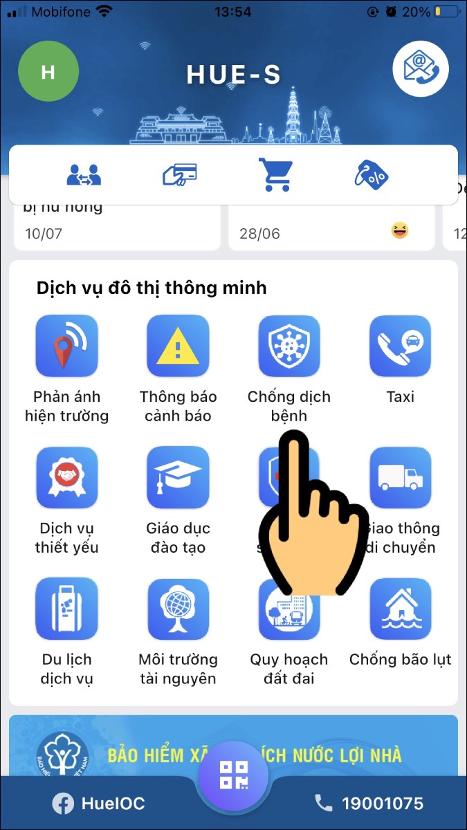 Chọn mục Chống dịch bệnh