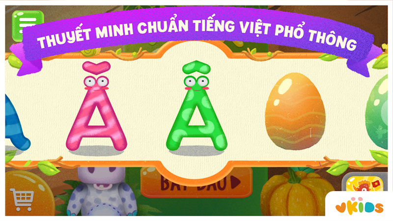Phần mềm học đánh vần Tiếng Việt - Bé Học Chữ Cái Vkids