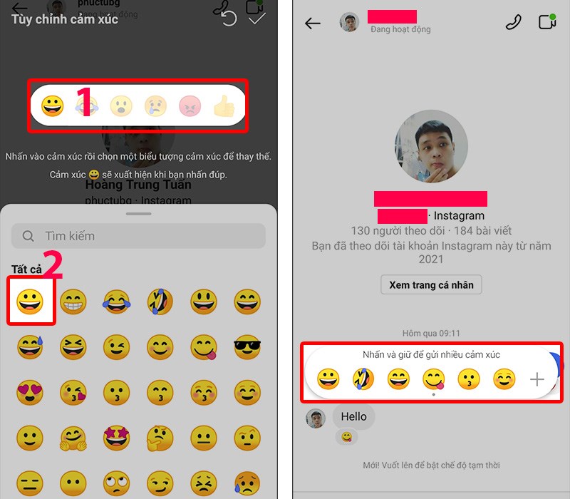 Cách Thả Cảm Xúc Trực Tiếp Trên Tin Nhắn Instagram