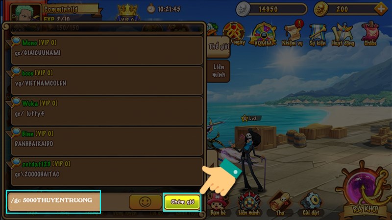 Điền m&atilde; code 