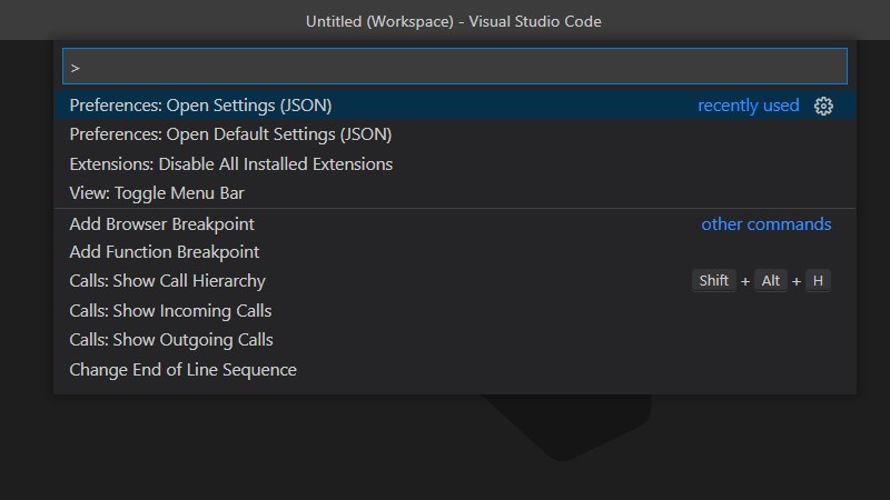 Lệnh F1 hoặc Ctrl + Shift + P