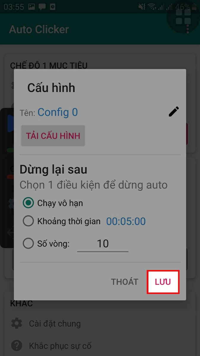 Sau đó, chọn LƯU