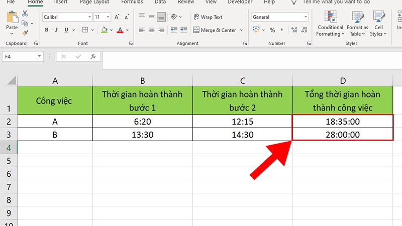 Cách tính thời gian, cộng hoặc trừ thời gian trong Excel cực đơn giản