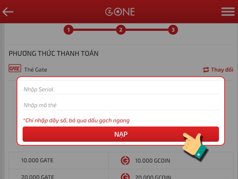 Nhập th&ocirc;ng tin thẻ c&agrave;o để thanh to&aacute;n