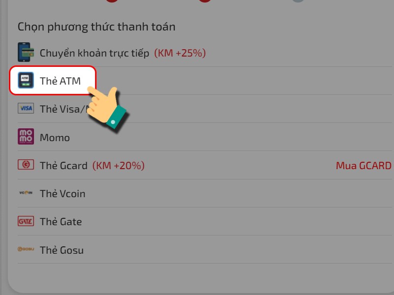Thanh to&aacute;n bằng thẻ ATM