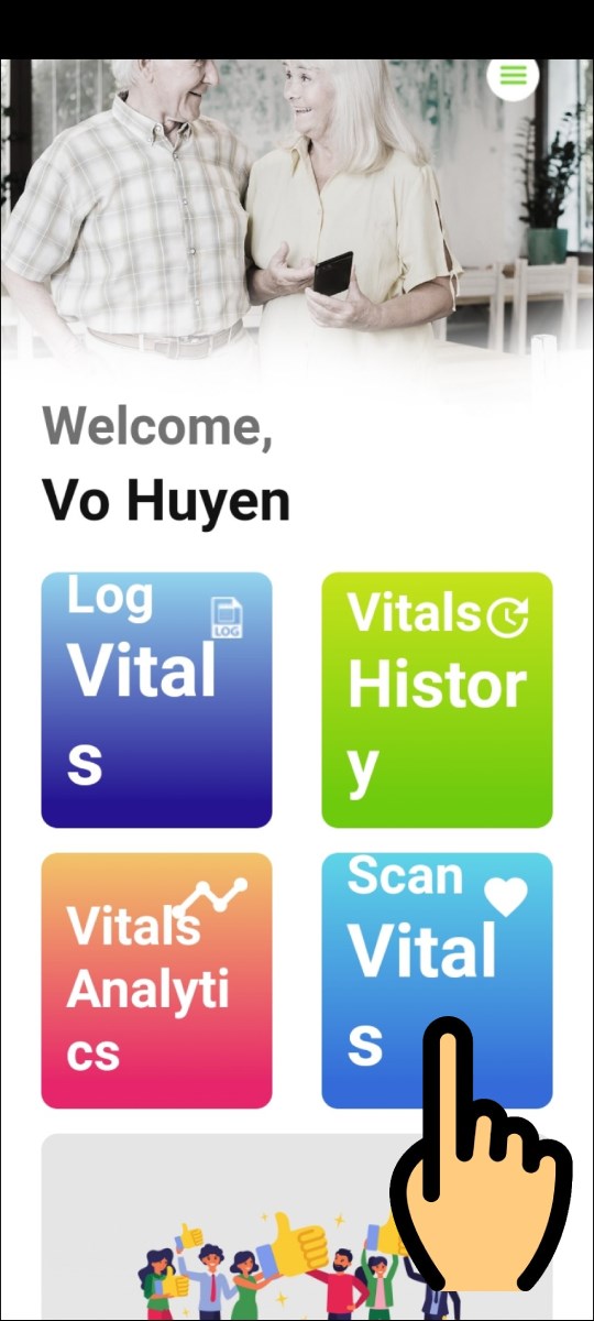 Chọn mục Scan Vitals