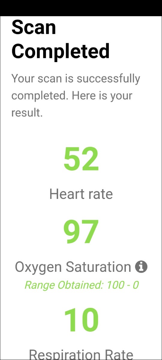 Xem c&aacute;c chỉ số Heart rate, Oxygen Saturation, Respiration Rate