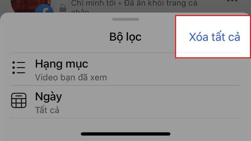 Chọn Xóa tất cả