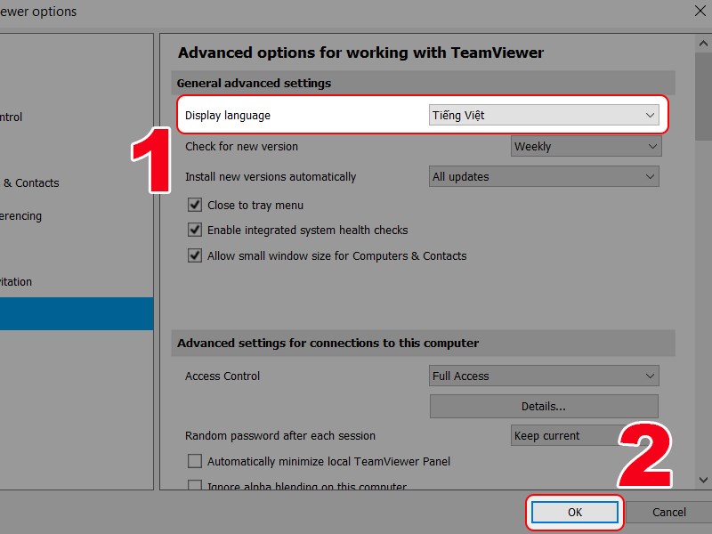 Chọn Tiếng Việt tại Display Language Chọn Tiếng Việt tại Display Language