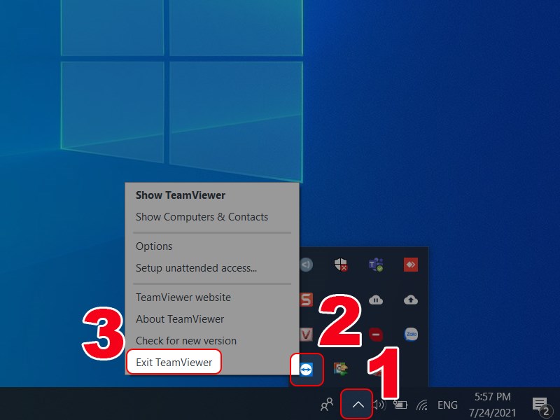 Tắt Teamviewer trên máy tính Tắt Teamviewer trên máy tính
