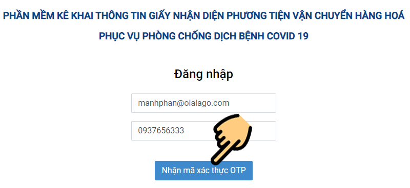 Nhấn Đăng nhập