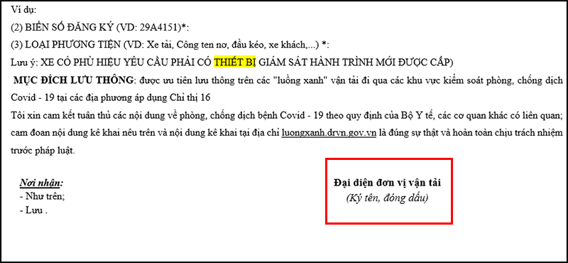 Doanh nghiệp cần kí tên và đóng dấu