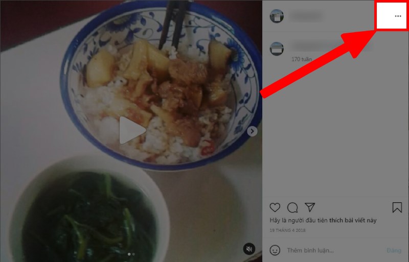 Nhấn chọn v&agrave;o biểu tượng dấu 3 chấm 