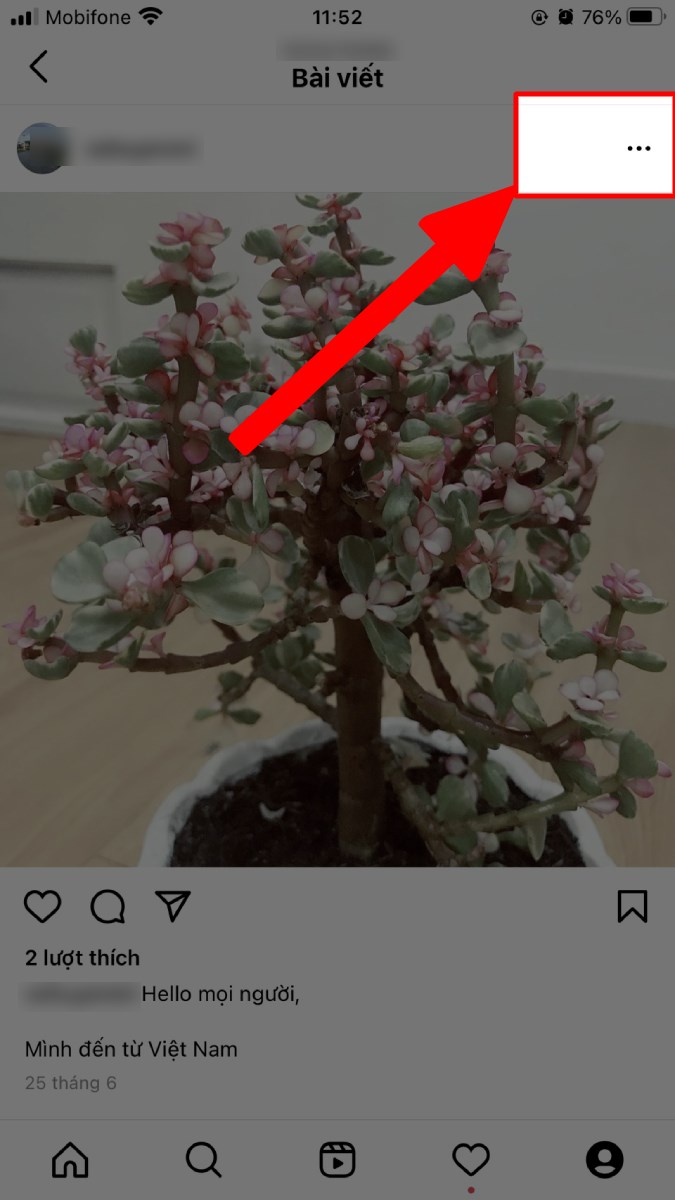 Nhấn chọn v&agrave;o biểu tượng dấu 3 chấm