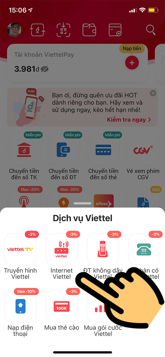 Chọn Internet Viettel