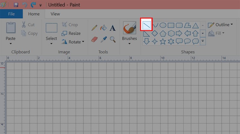 Tại mục Shapes, chọn biểu tượng đường thẳng