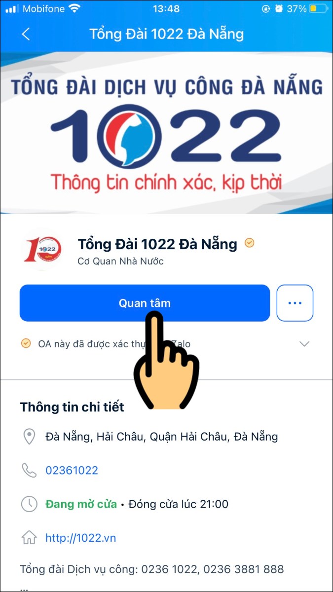 Nhấn n&uacute;t Quan t&acirc;m