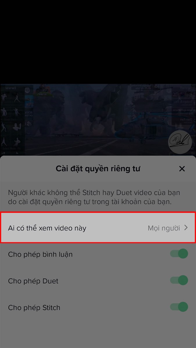 Chọn Ai có thể xem video này