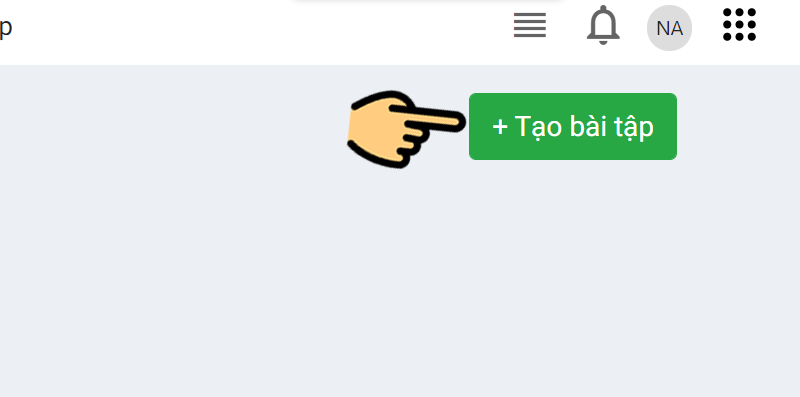 Nhấn Tạo bài tập