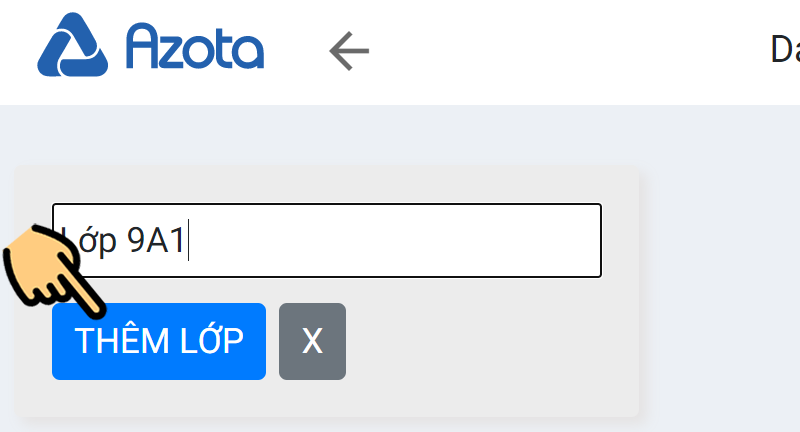 Nhập tên lớp rồi nhấn Thêm lớp