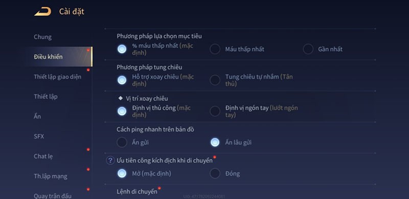 Tùy chỉnh cài đặt: Liên Quân Mobile đưa ra một loạt các tùy chỉnh cài đặt cho phép bạn tùy chỉnh trò chơi của mình theo cách của riêng mình. Với một loạt các tính năng bao gồm chỉnh độ nhạy, quy đổi giữa các cơ chế bật/tắt, và tùy chỉnh các nút điều khiển khác nhau, bạn có thể tìm thấy một cài đặt mà phù hợp với phong cách chơi tốt nhất của mình.