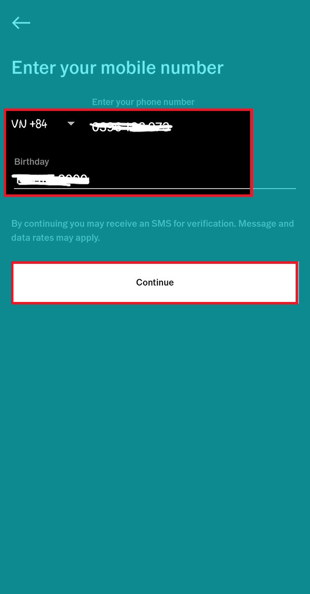 nhập số điện thoại, Birthday