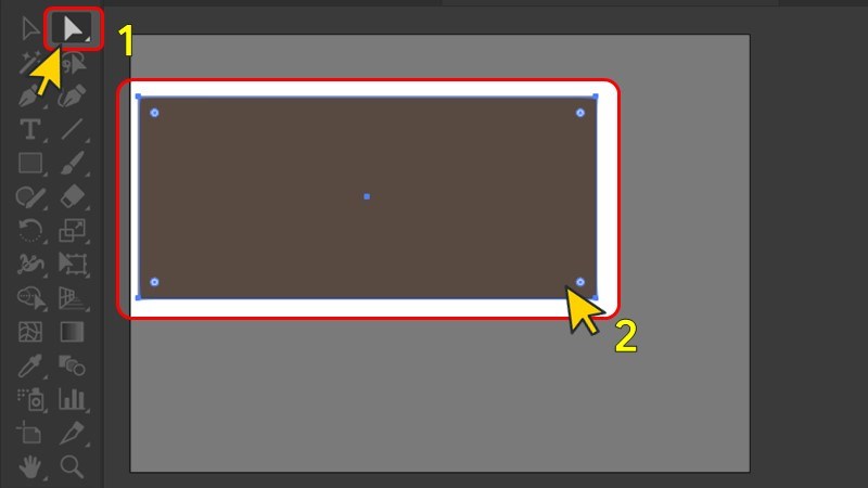 D&ugrave;ng c&ocirc;ng cụ Direct Selection Tool click v&agrave;o đối tượng