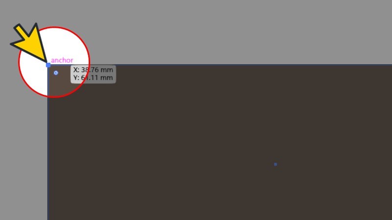 Bấm v&agrave;o điểm neo (anchor) của g&oacute;c bạn muốn bo tr&ograve;n