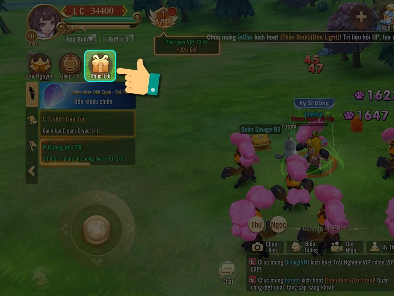 Nhấn v&agrave;o mục Ph&uacute;c Lợi