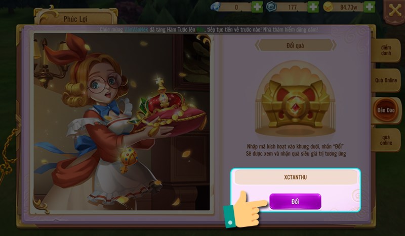 Điền m&atilde; code