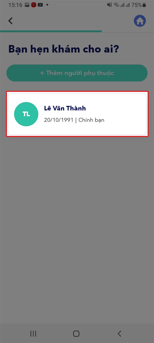 Chọn người cần khám bệnh