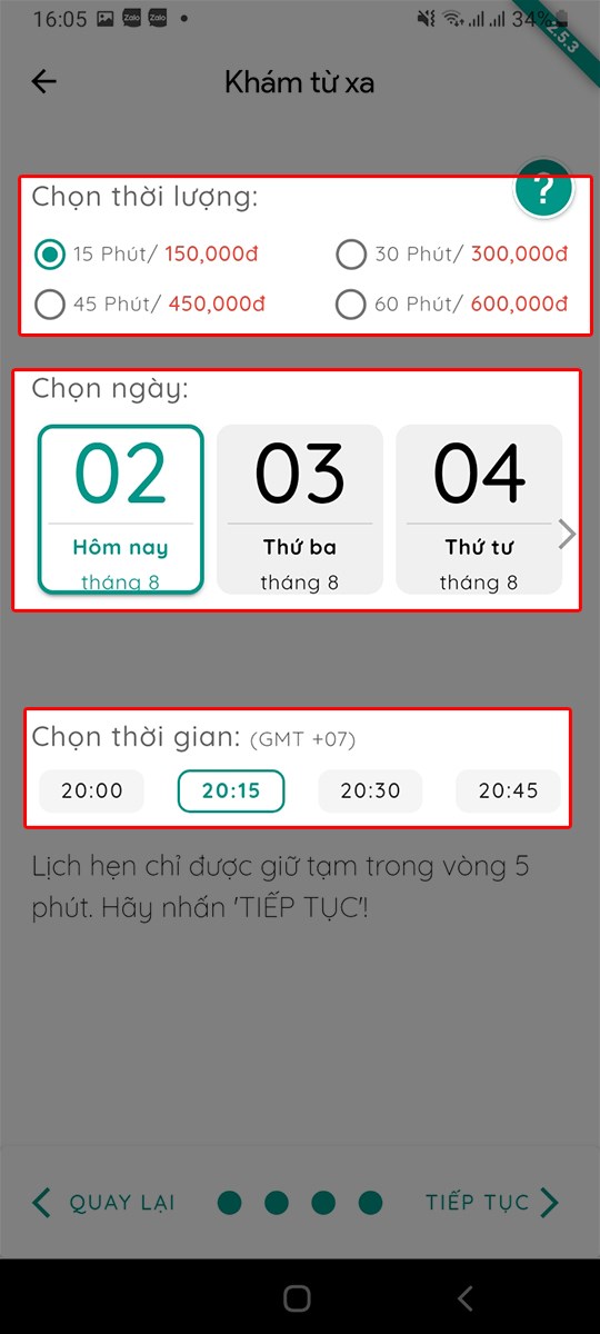 Chọn thời gian khám bệnh