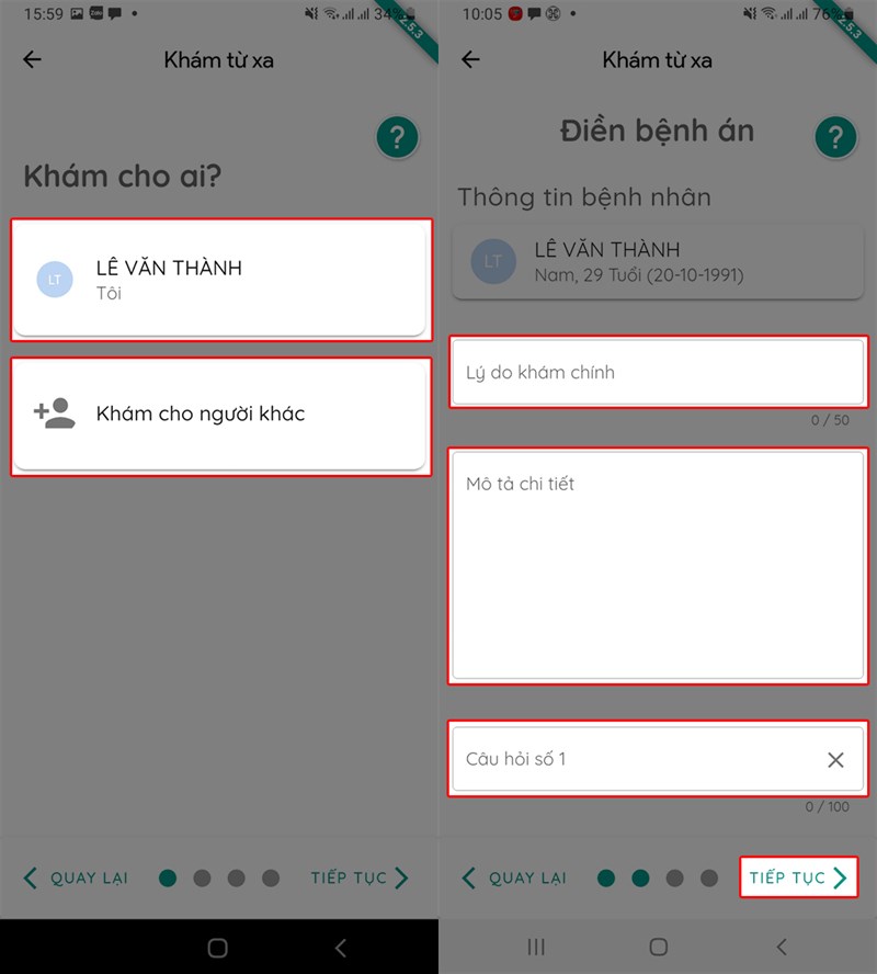 Điền bệnh án của người bệnh