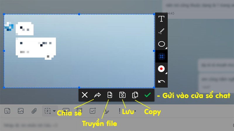Các lựa chọn lưu trữ và gửi hình đã chụp