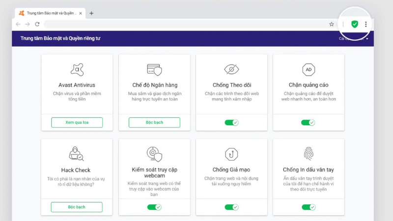 Tính năng của Avast Secure Browser