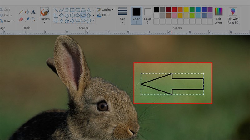 Tiến h&agrave;nh nhấn giữ v&agrave; k&eacute;o thả chuột tr&aacute;i để vẽ mũi t&ecirc;n l&ecirc;n vị tr&iacute; bất kỳ tr&ecirc;n ảnh