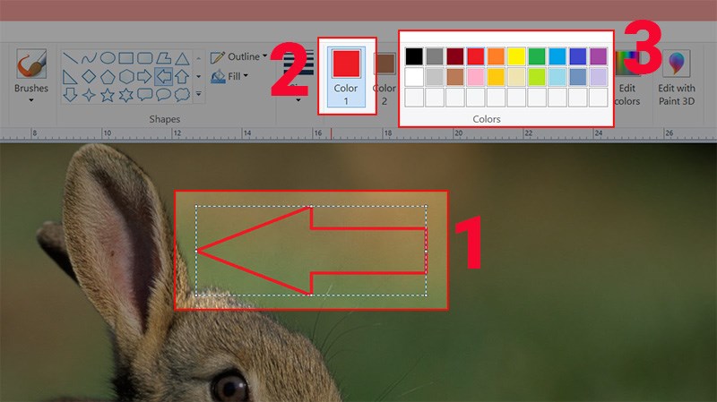 Để thay đổi m&agrave;u viền mũi t&ecirc;n, bạn nhấn v&agrave;o mũi t&ecirc;n > Chọn Color 1 > Chọn m&agrave;u bạn muốn sử dụng