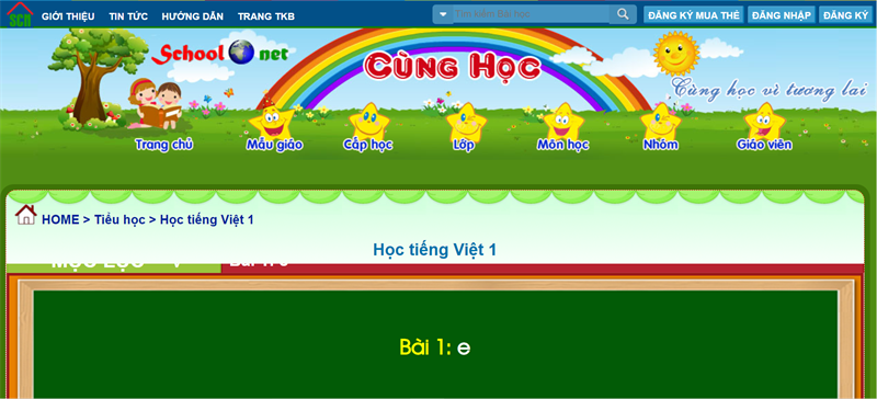cunghoc.vn - Trang web học Tiếng Việt lớp 1 online hiệu quả cho bé